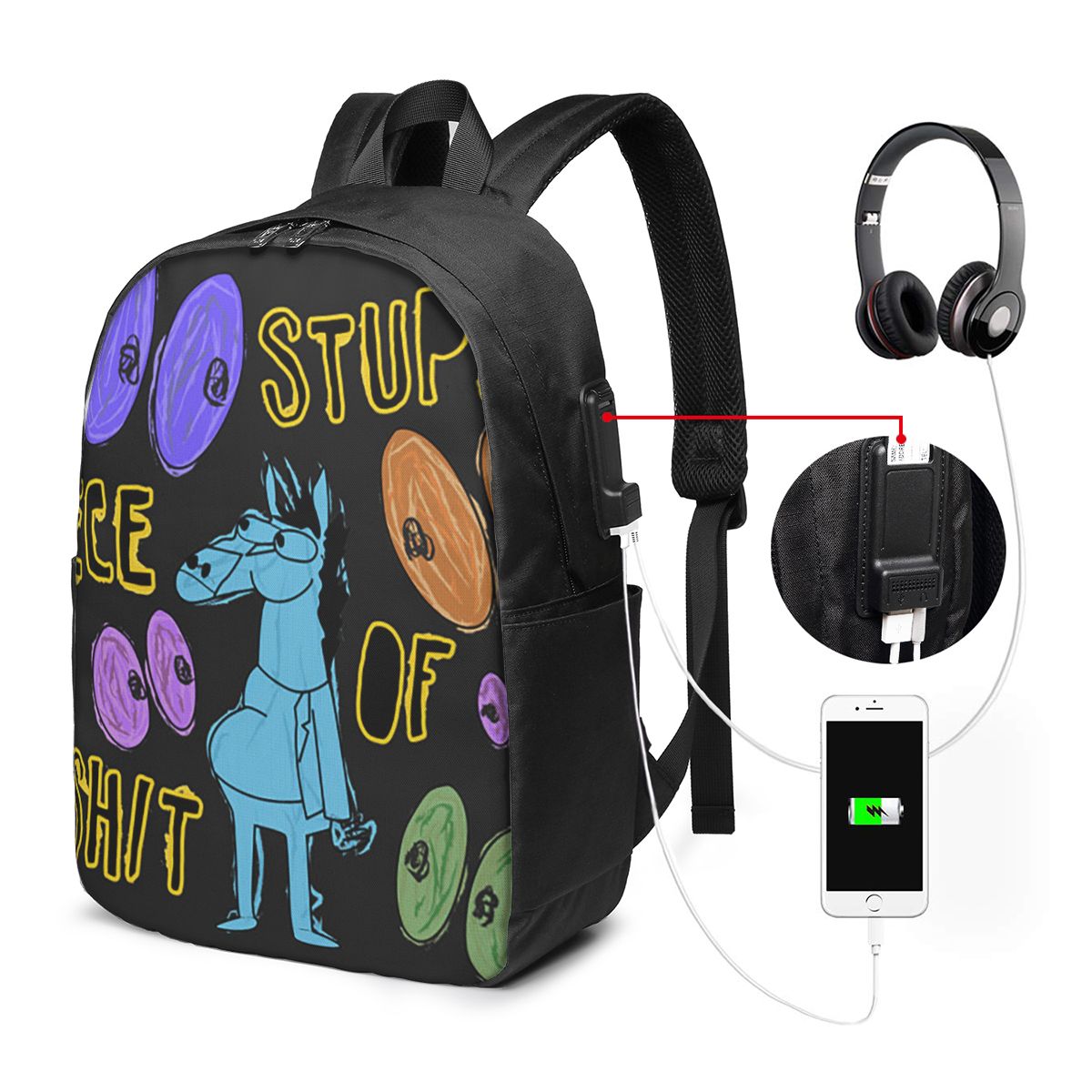 Travel Bags - Cartoon Bojack Horseman Stupid Piece Of
