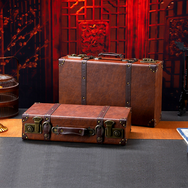 Retro Vintage Trunk Suitcase - Vintage Wooden Suitcase Multi-Functional Retro Storage