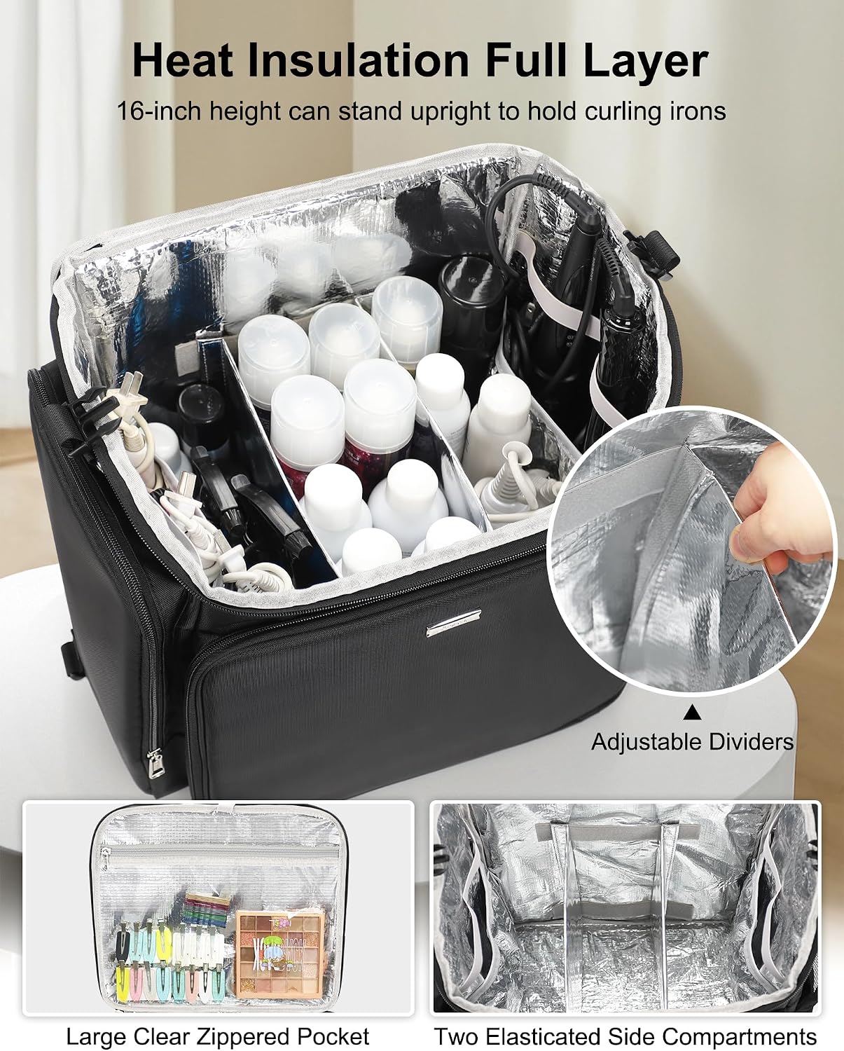 Rolling Makeup Case Hair Tools - огляд і ціна Travel Bags