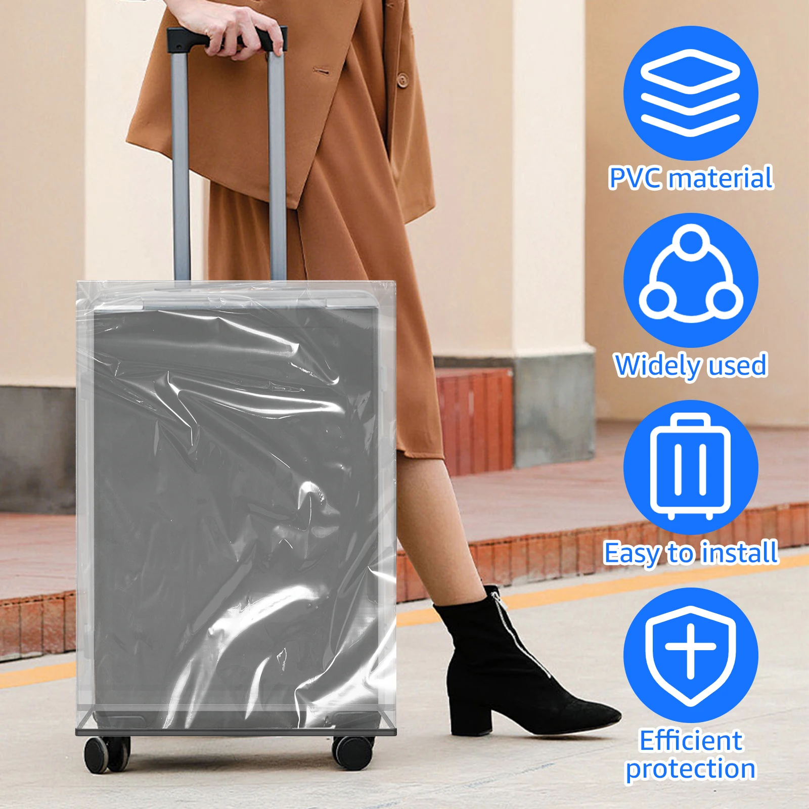3Pcs Transparent PVC Luggage P - огляд і ціна Luggage Protective Cover Transparent