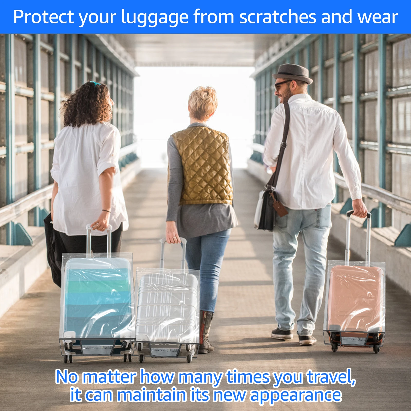 3Pcs Transparent PVC Luggage P - огляд і ціна Luggage Protective Cover Transparent
