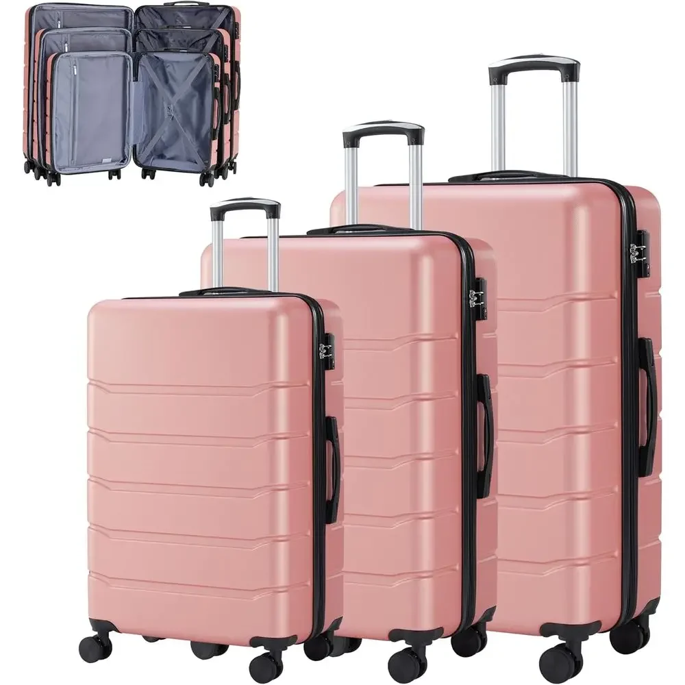 3-Piece Large Suitcase Set wit - огляд і ціна Expandable Hard Shell Luggage Set