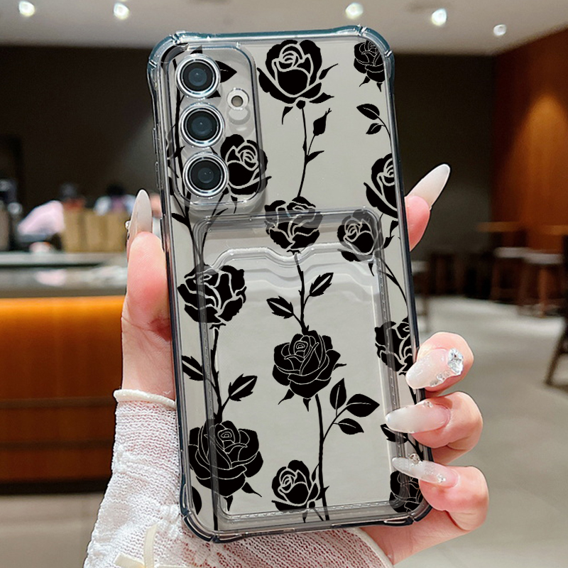 Black Rose Pattern Card Bag Wa - огляд і ціна Wallets