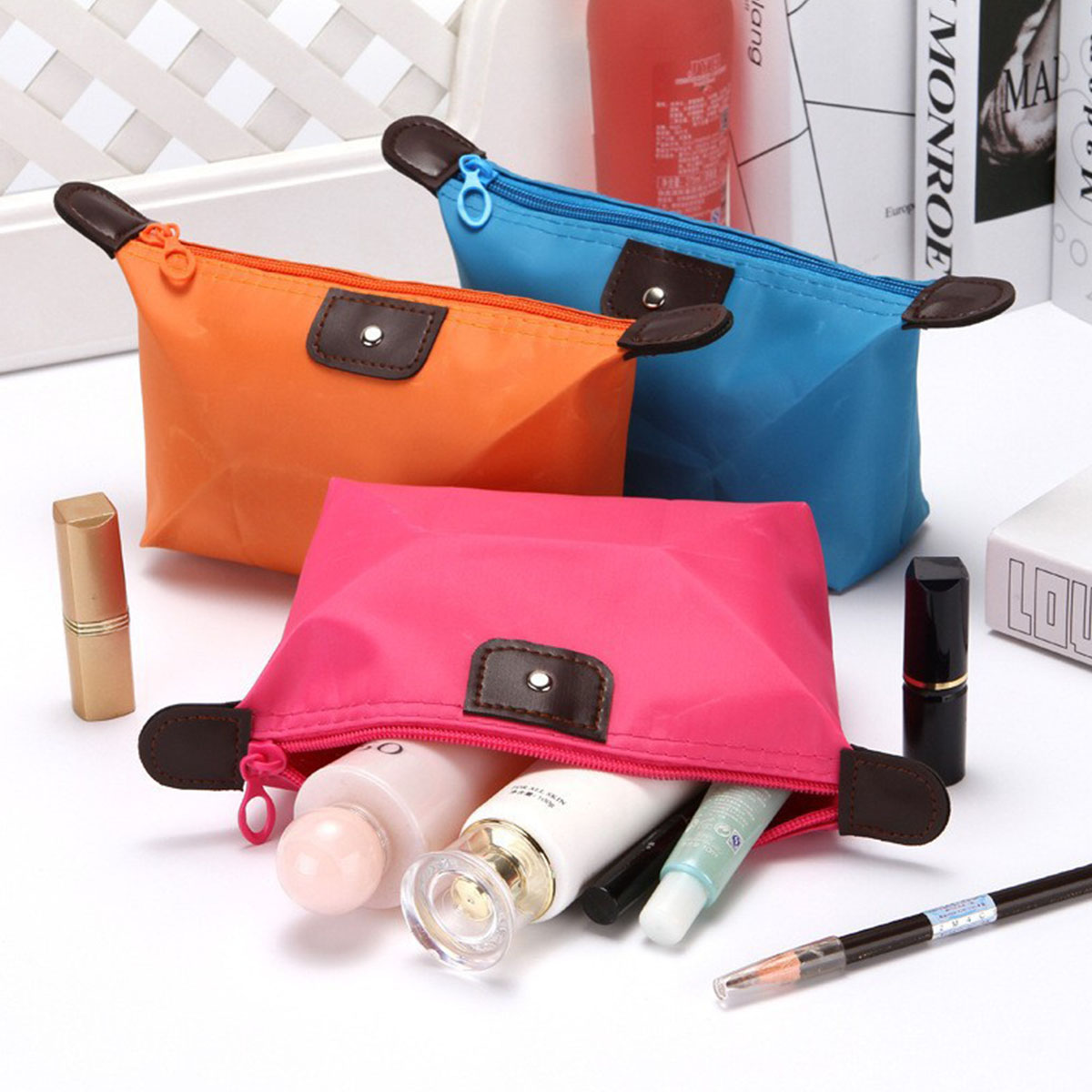 Women Foldable Candy Color Dum - огляд і ціна Cosmetic Bags
