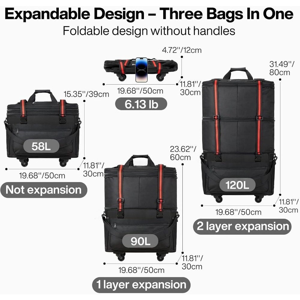 Expandable Foldable Rolling Lu - огляд і ціна Foldable Rolling Luggage Bag
