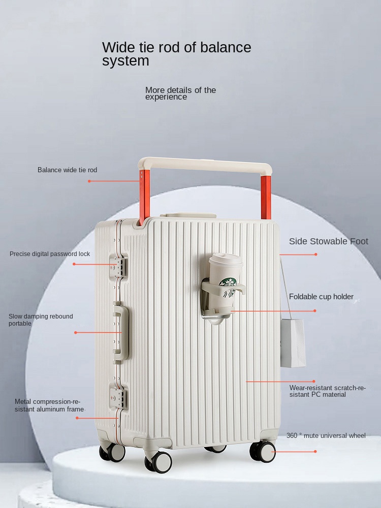 New Wide Handle Suitcase on Wh - огляд і ціна Aluminum Frame Carry On Luggage