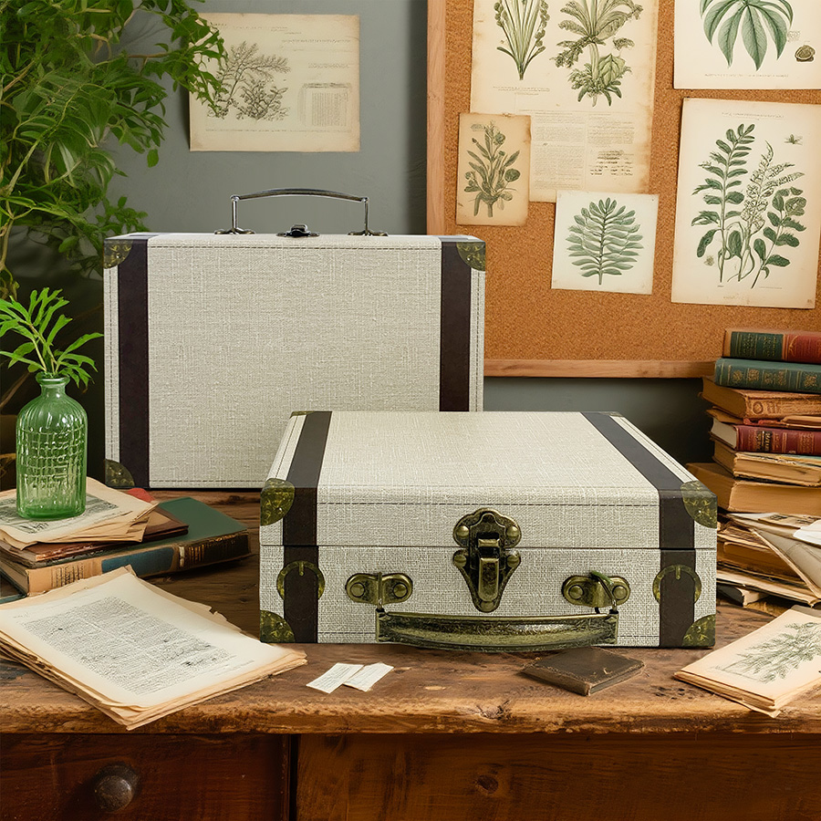 2pcs Vintage Suitcase Style St - огляд і ціна Retro Vintage Trunk Suitcase