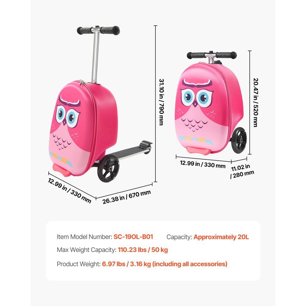 20 Inch Kids Ride on Scooter L - огляд і ціна Kids Ride On Suitcase Scooter
